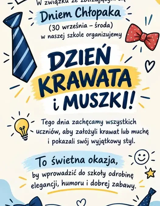 Dzień Chłopaka w LO Jodłowa – szkolna akcja „Muszki” już 30 września