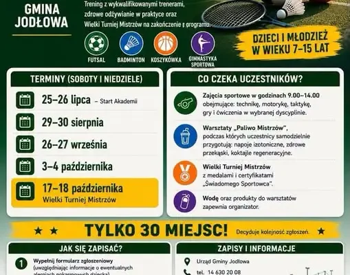 Jodłowa: Weekendowa Akademia Formy na Orliku – ruszają zapisy na bezpłatne zajęcia