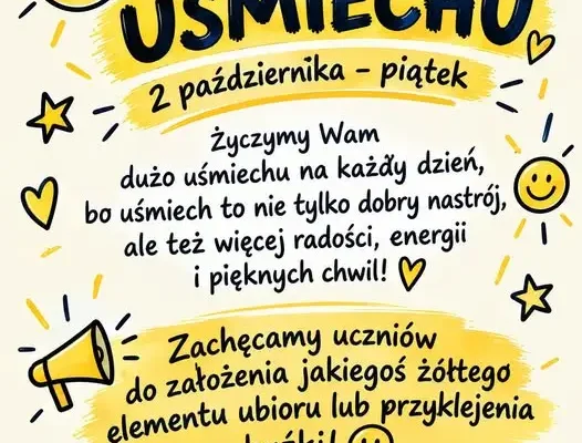 Dzień Uśmiechu w szkole w Jodłowej – żółty akcent i wesoła buźka już w piątek