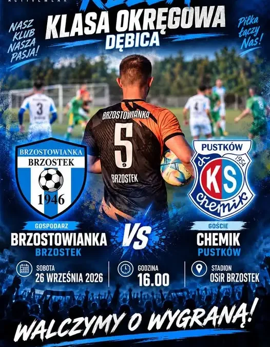 LKS Brzostowianka Brzostek zagra z KS Chemik Pustków – sobotni mecz ligowy
