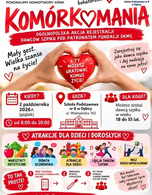 Dębica: Dzień Dawcy Szpiku z DKMS i #KOMÓRKOMANIA – 2 października
