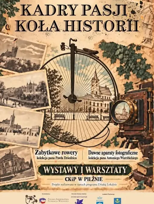 Pilzno: wystawa zabytkowych rowerów i dawnych aparatów fotograficznych