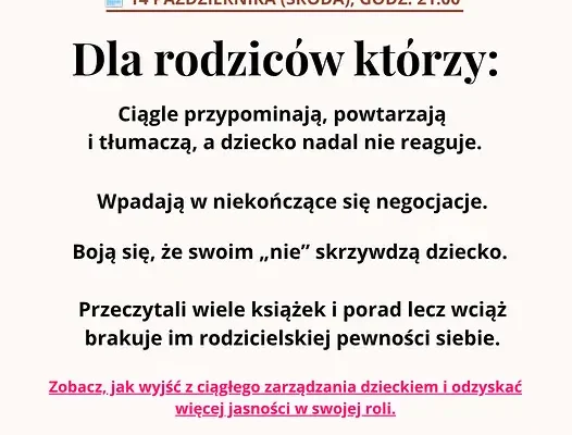 Bezpłatne szkolenie online dla rodziców – już 14 października o 21:00