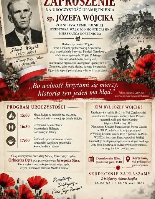 Korzeniów odda hołd bohaterowi spod Monte Cassino