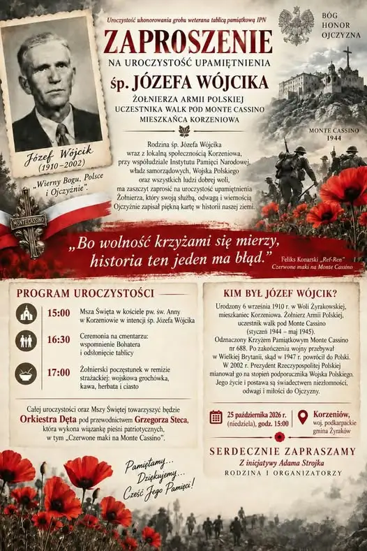 Korzeniów odda hołd bohaterowi spod Monte Cassino