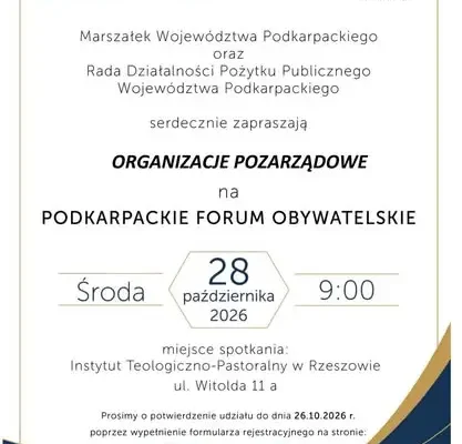 Podkarpackie Forum Obywatelskie w Rzeszowie – zaproszenie na 28 października