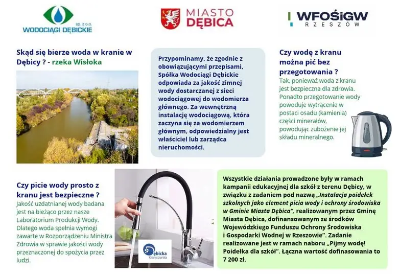 Dębica: szkolne poidełka uczą, skąd bierze się woda w kranie