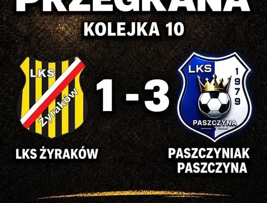 LKS Żyraków przegrywa z LKS Paszczyna 1:3 w 10. kolejce