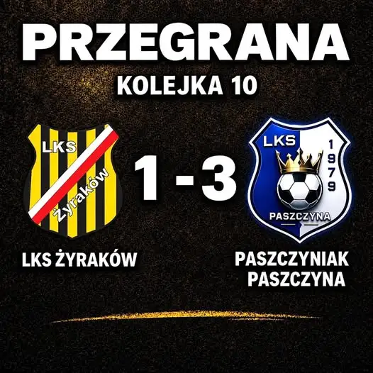 LKS Żyraków przegrywa z LKS Paszczyna 1:3 w 10. kolejce