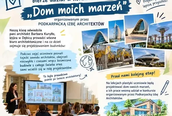 Czwartoklasiści z Dębicy projektowali wnętrza z architekt Barbarą Kuryłło